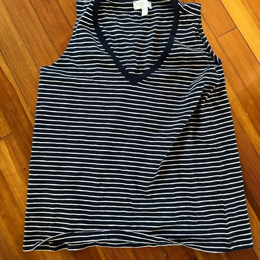 Brand new, never worn, blue and white shirt